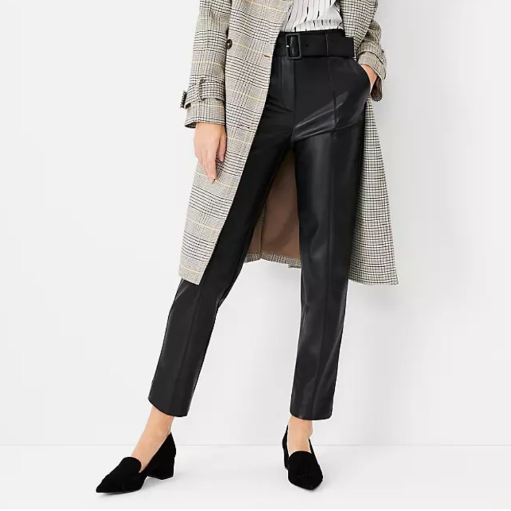 Ann Taylor Faux Leather Pants, 4R, NWOT